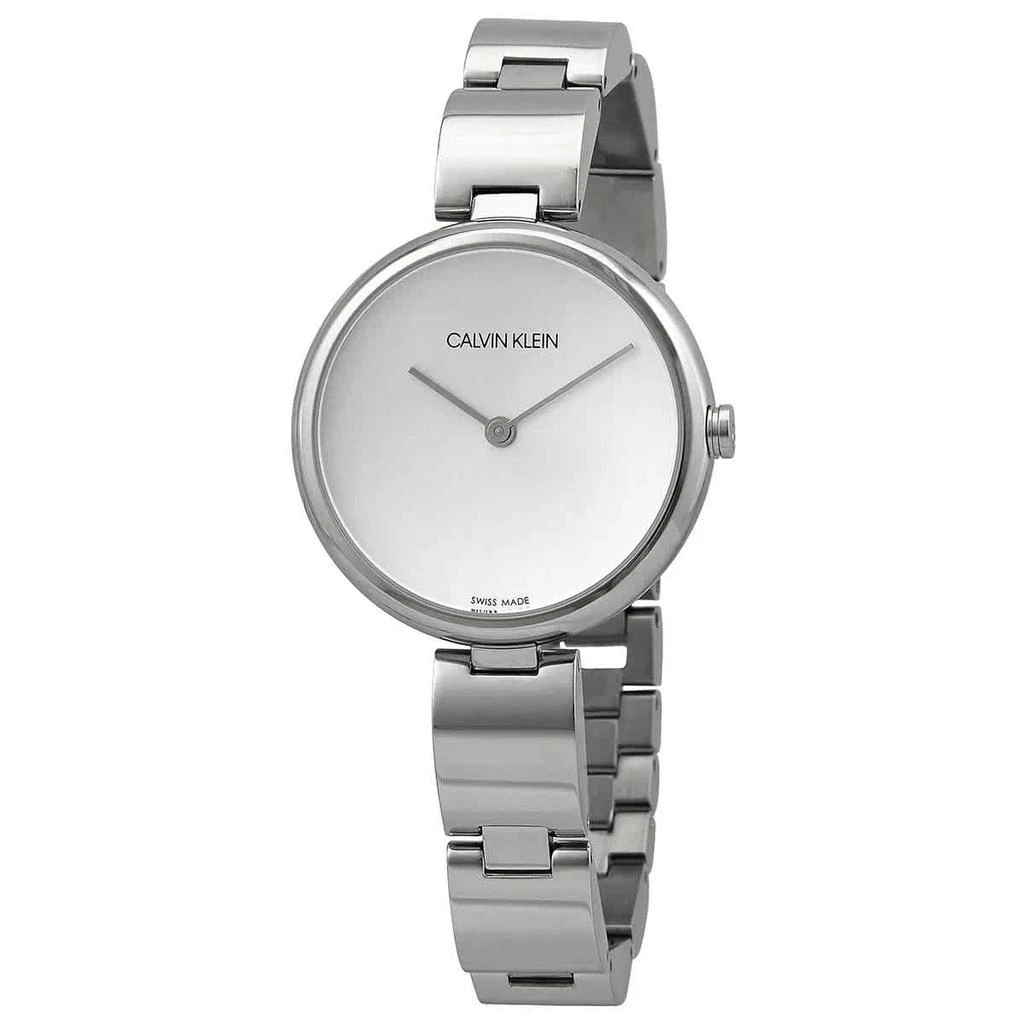 商品Calvin Klein|Calvin Klein Wavy Quartz Silver Dial Ladies Watch K9U23146,价格¥296,第1张图片