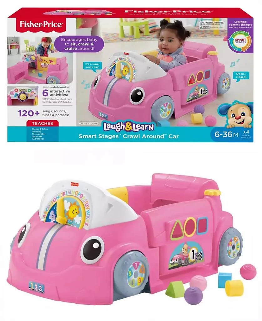 商品Fisher Price|Pink Crawl and Go Car for Learning to Walk Independently Baby's,价格¥749,第1张图片