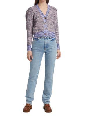 Multicolor Puff Sleeve Cardigan商品第5张图片规格展示