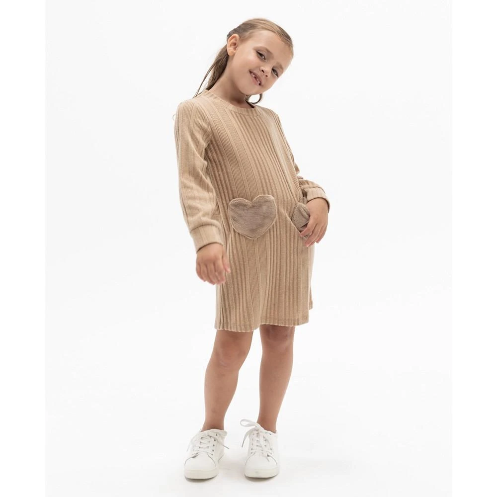 商品Rare Editions|Little Girls Long Sleeve Heart Pocket Sweater Dress,价格¥257,第2张图片详细描述
