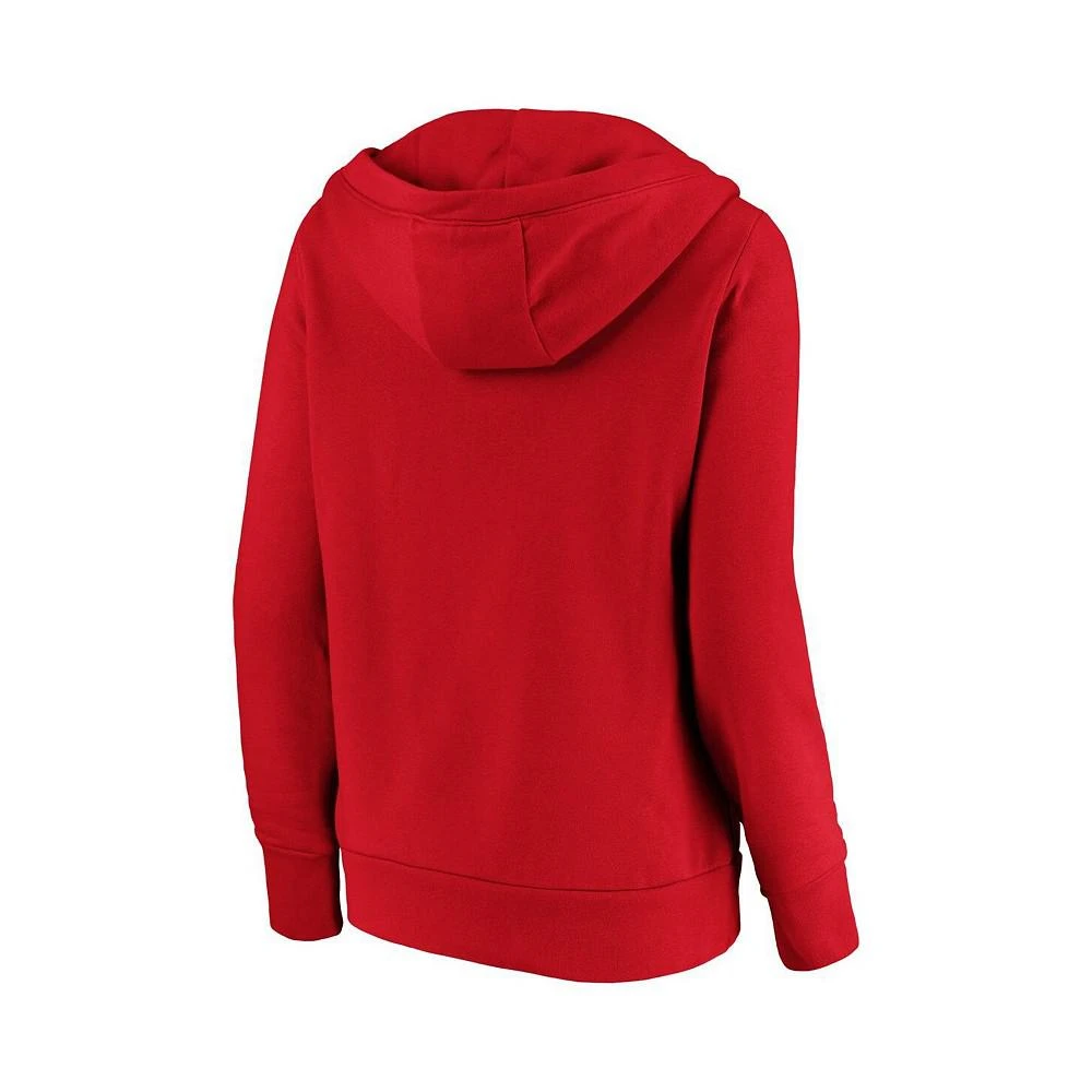 商品Fanatics|Women's Red Cincinnati Reds Official Logo Crossover V-Neck Pullover Hoodie,价格¥387,第4张图片详细描述