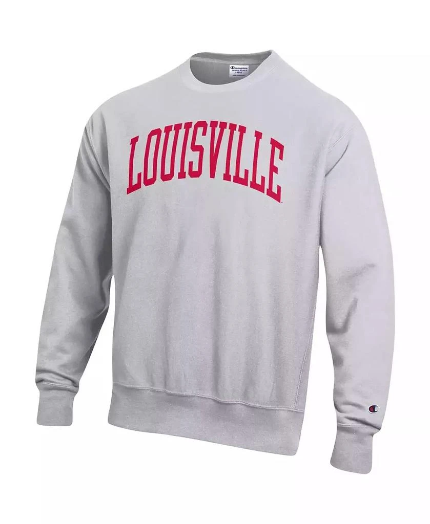 商品CHAMPION|Men's Heathered Gray Louisville Cardinals Arch Reverse Weave Pullover Sweatshirt,价格¥419,第2张图片详细描述