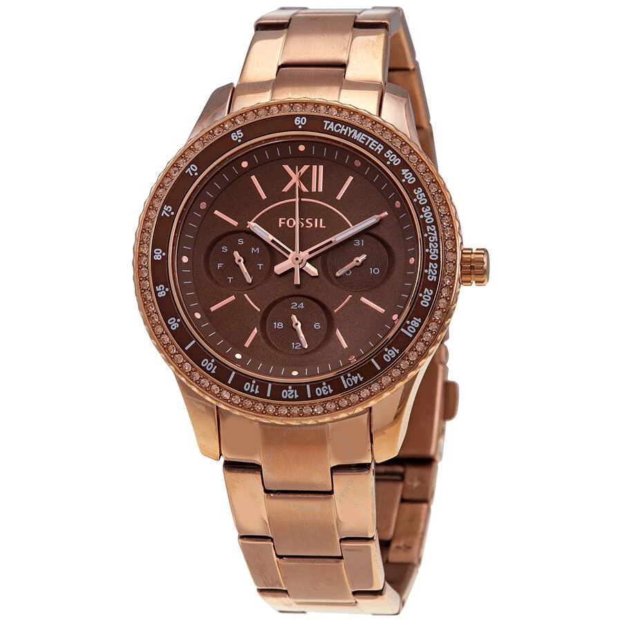 商品Fossil|Stella Sport Multifunction Quartz Crystal Brown Dial Ladies Watch ES5109,价格¥514,第1张图片