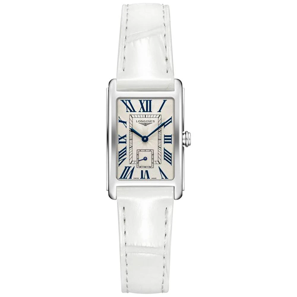 商品Longines|Women's Swiss DolceVita White Leather Strap Watch 21x32mm,价格¥10103,第1张图片