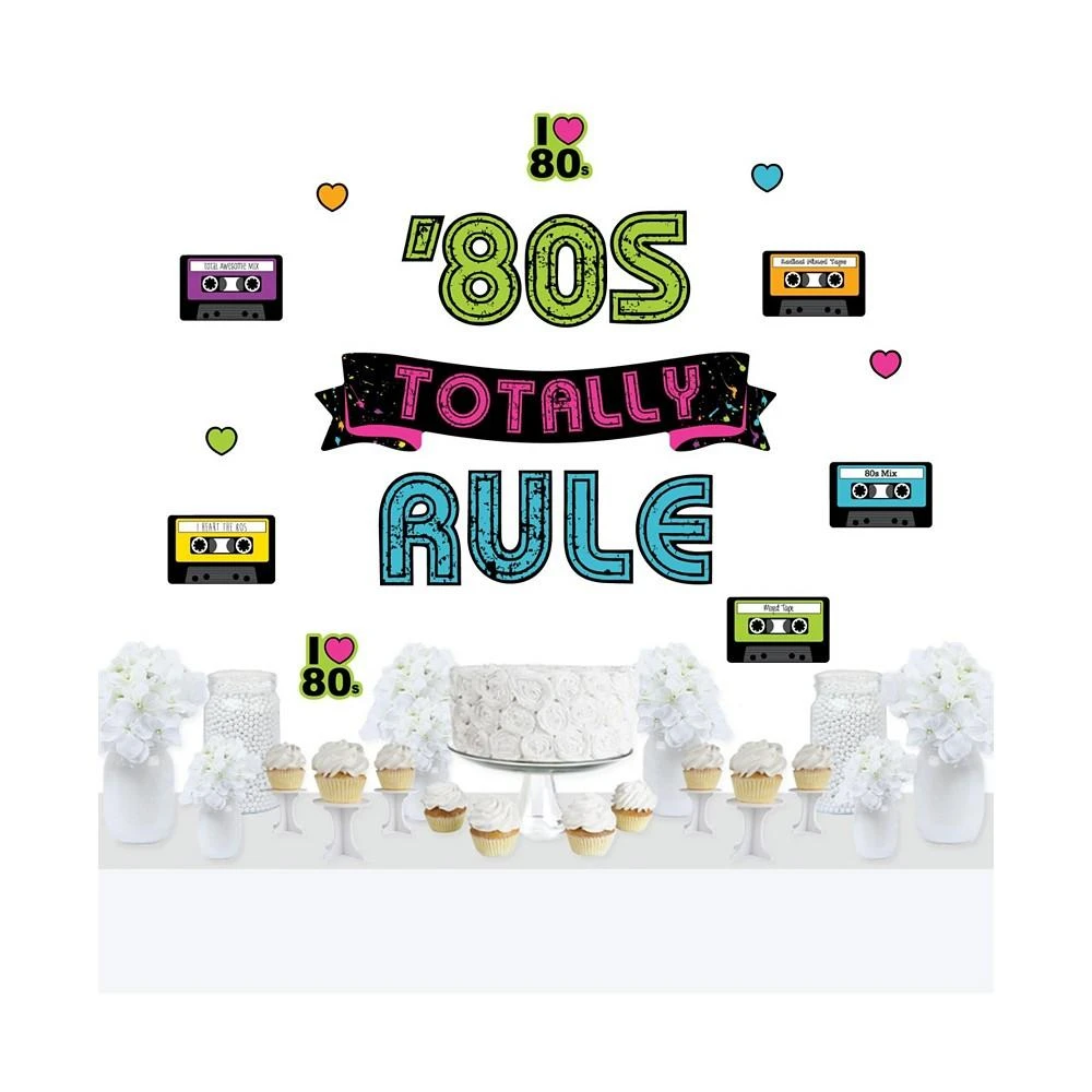 商品Big Dot of Happiness|80’s Retro Peel & Stick Totally 1980s Party Decoration Wall Decals Backdrop,价格¥261,第1张图片