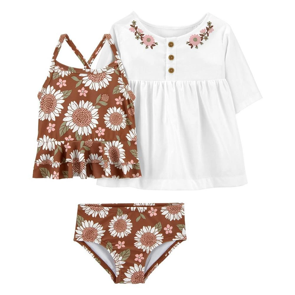 商品Carter's|Baby Girls 3-Piece Tankini and Cover-Up Set,价格¥89,第1张图片
