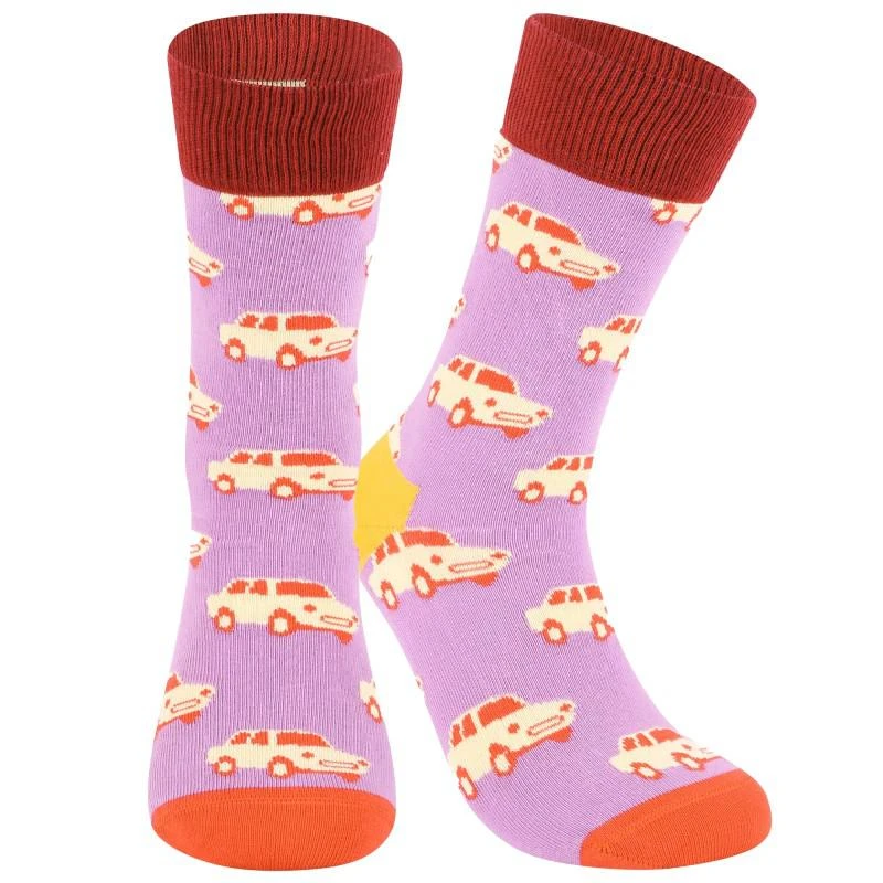 商品Happy Socks|All over cars socks in lilac,价格¥107,第1张图片