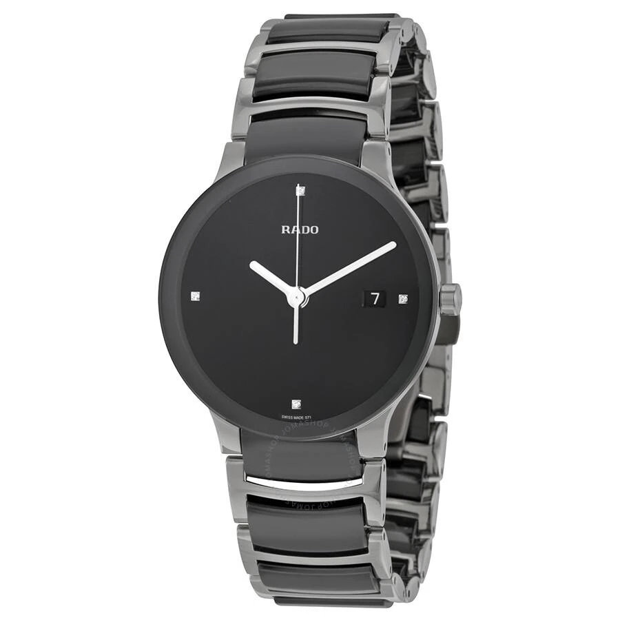 商品Rado|Centrix Quartz Black Dial Black Ceramic Unisex  Watch R30934712,价格¥8766,第1张图片