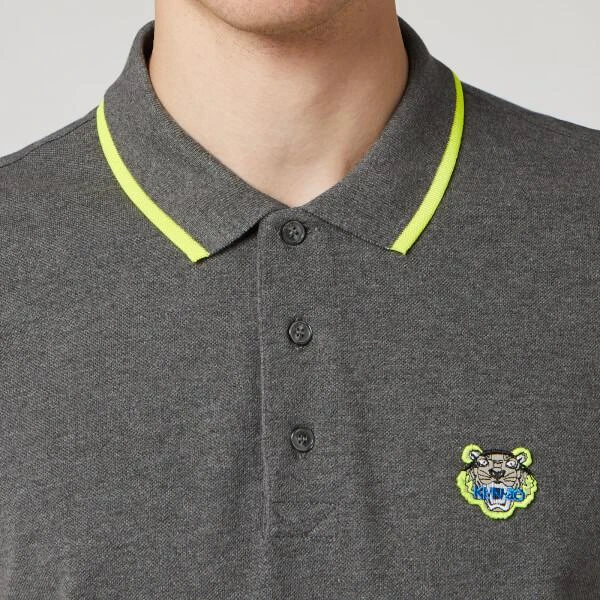 商品Kenzo|KENZO Men's Short Sleeve Tiger Crest Polo Shirt - Dark Grey,价格¥649,第4张图片详细描述