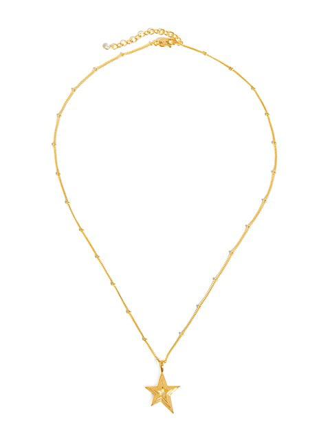 18K Yellow Gold Vermeil Star Pendant Necklace商品第1张图片规格展示