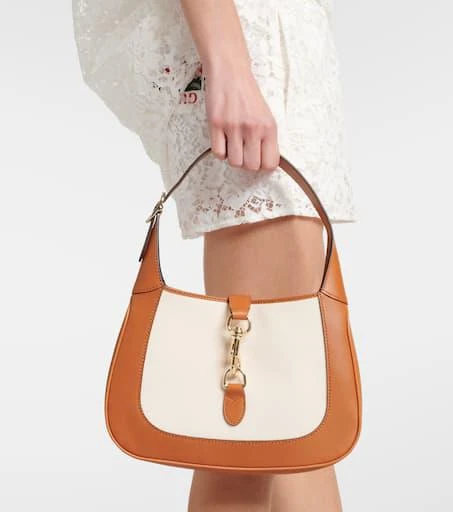 商品Gucci|Gucci Jackie S号皮革边饰单肩包,价格¥28564,第2张图片详细描述