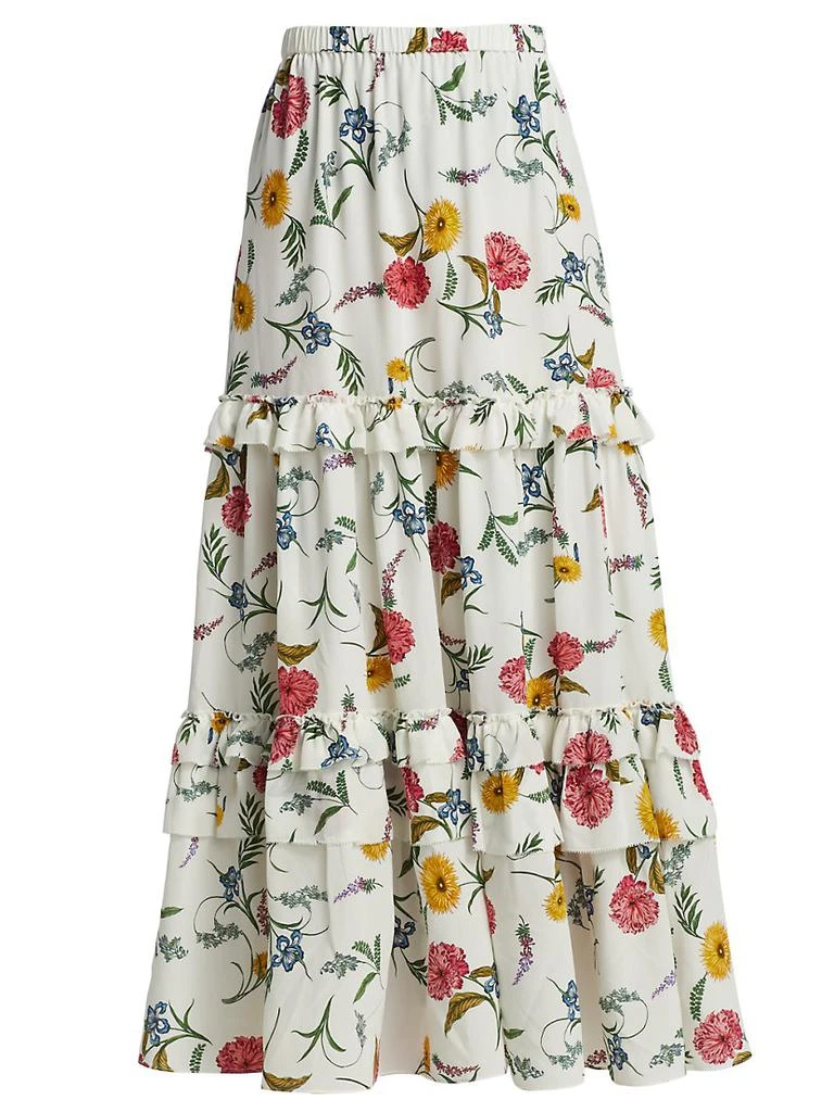 商品Tahari|Silk Ruffle Midi-Skirt,价格¥792,第1张图片