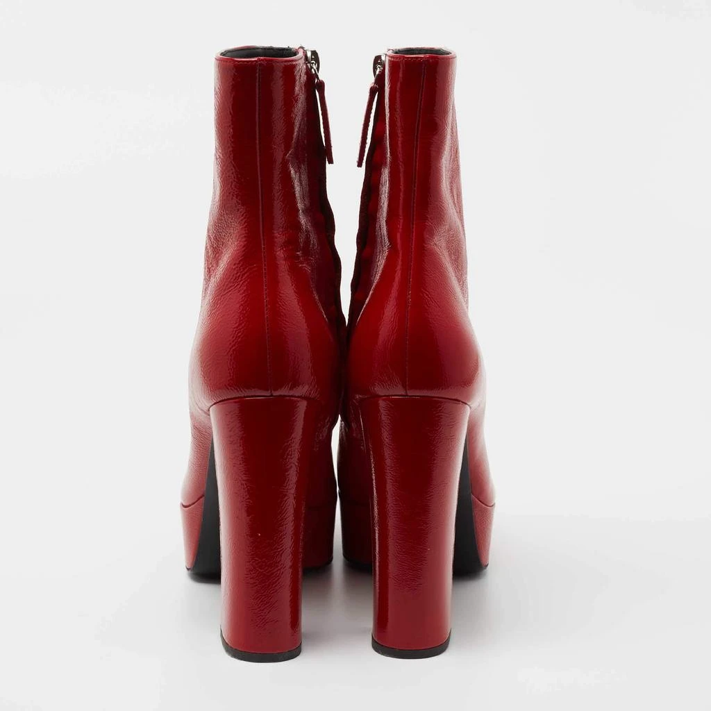 商品[二手商品] Giuseppe Zanotti|Giuseppe Zanotti Red Leather Morgana Square Toe Ankle Boots Size 39,价格¥2959,第5张图片详细描述