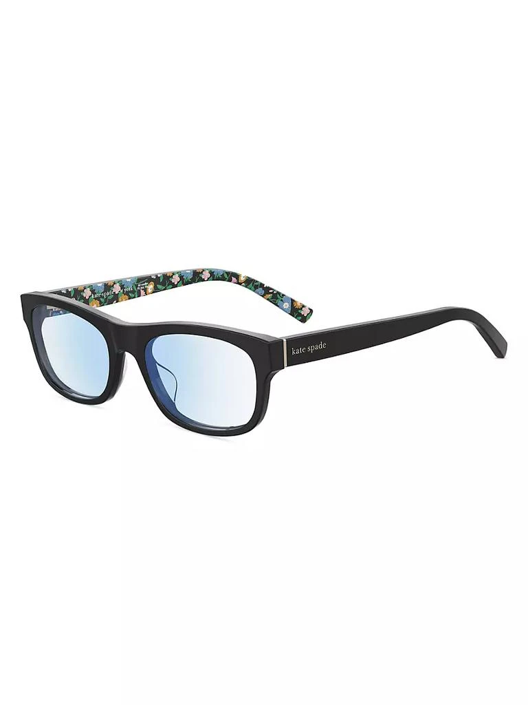 商品Kate Spade|Evie 51MM Rectangle Blue Block Optical Glasses,价格¥502,第2张图片详细描述