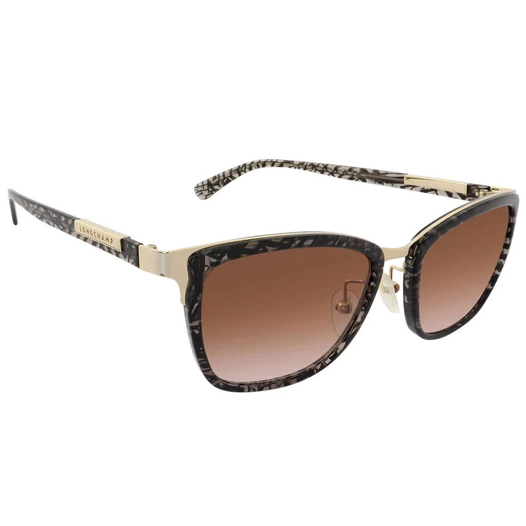 商品Longchamp|Longchamp Brown Gradient Rectangular Ladies Sunglasses LO643S 036 54,价格¥298,第1张图片