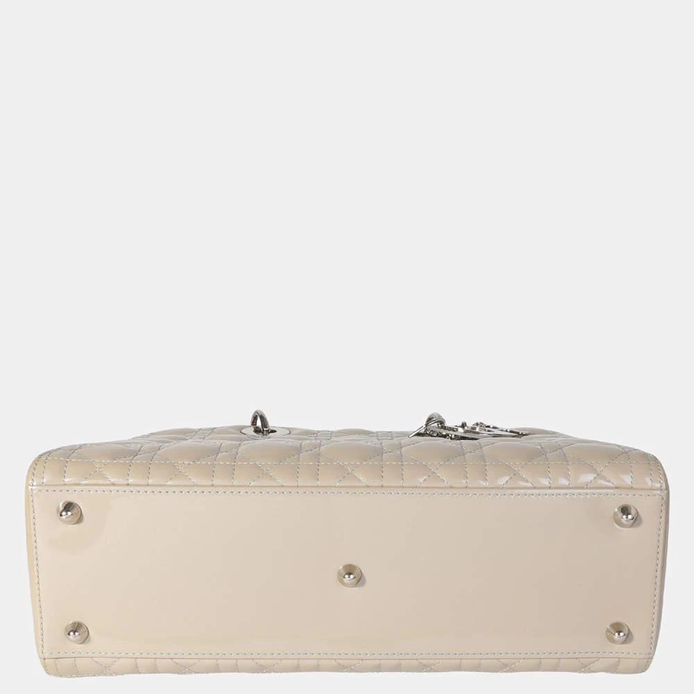 商品[二手商品] Dior|Dior Grey Cannage Patent Calfskin Leather Large Lady Dior Tote Bag ,价格¥20690,第4张图片详细描述