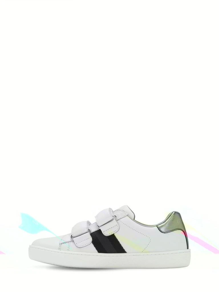 商品Gucci|New Ace Leather Strap Sneakers,价格¥3335,第4张图片详细描述