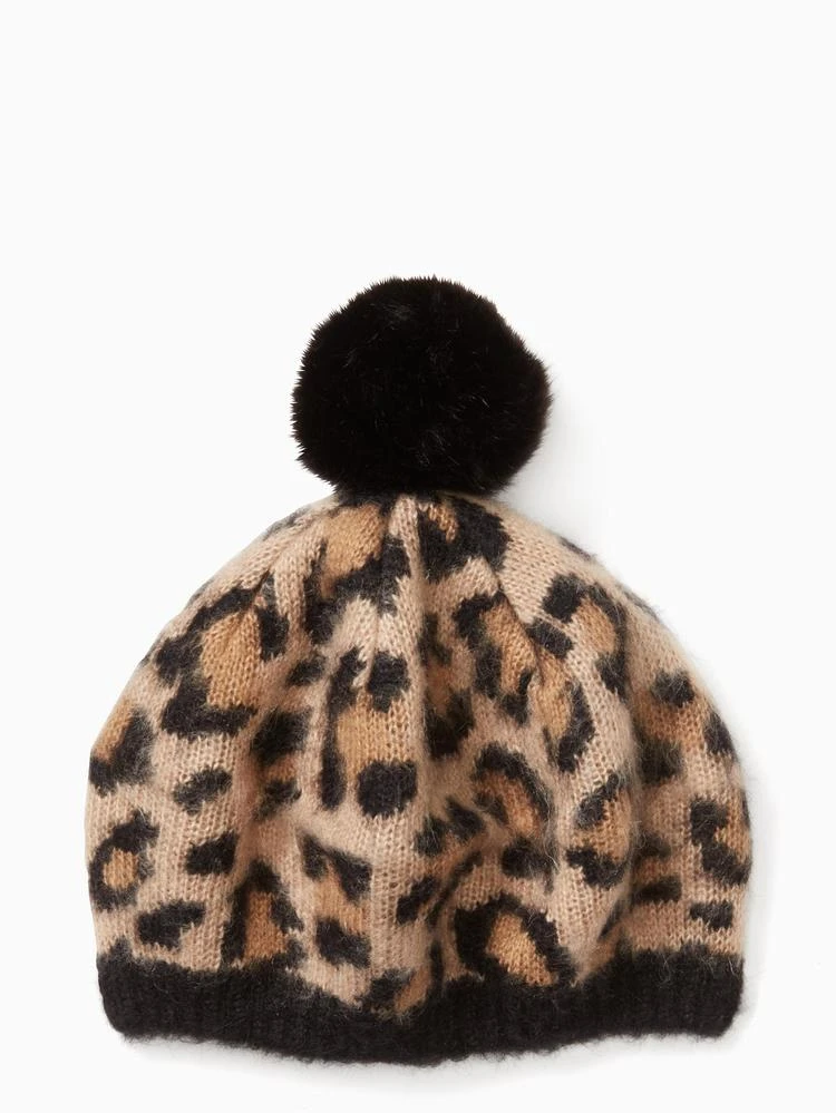 商品Kate Spade|brushed leopard-print pom beanie,价格¥328,第2张图片详细描述