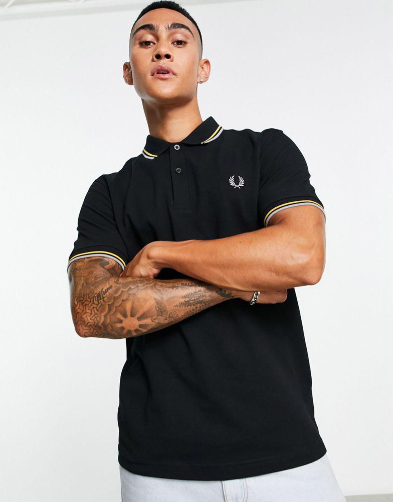 Fred Perry | Fred Perry twin tipped polo shirt in black 468.98元 商品图片