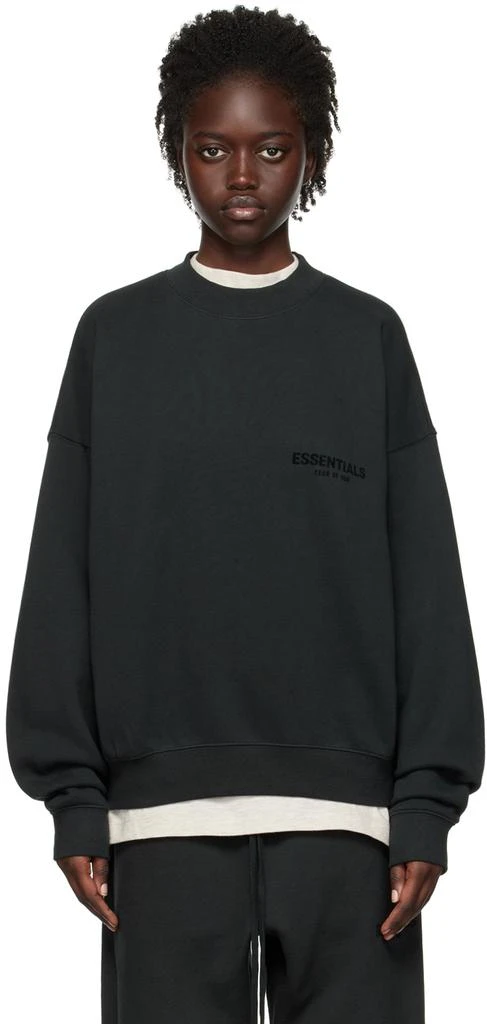 商品Essentials|Black Crewneck Sweatshirt,价格¥630,第1张图片