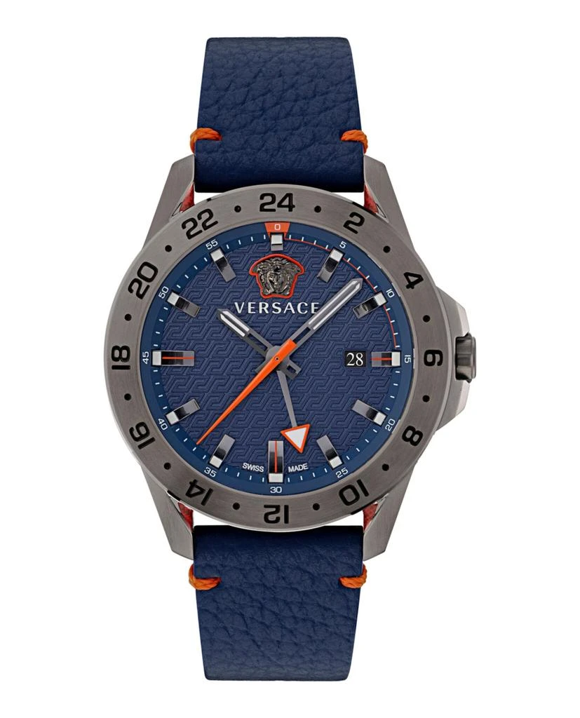 商品Versace|Sport Tech GMT Leather Watch,价格¥3860,第1张图片