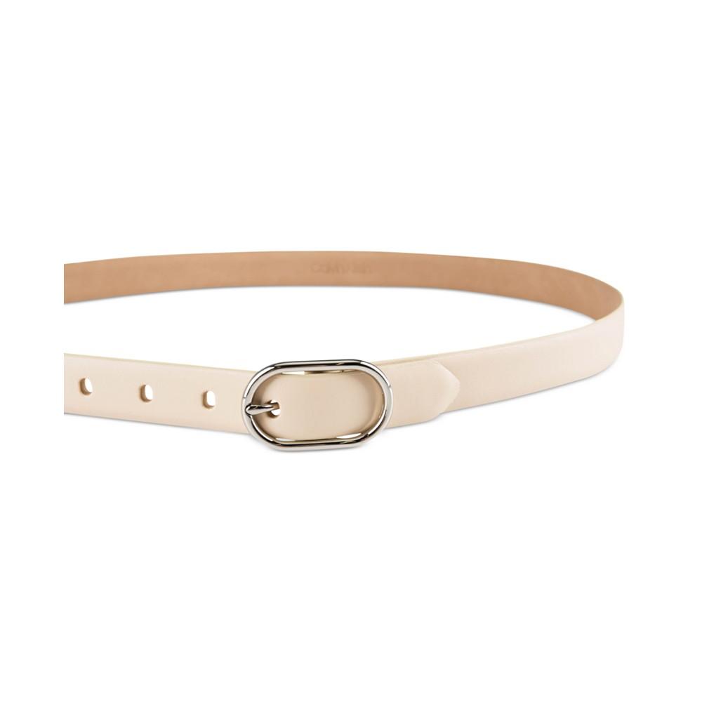 Women's Skinny Oval Center Bar Buckle Belt商品第4张图片规格展示