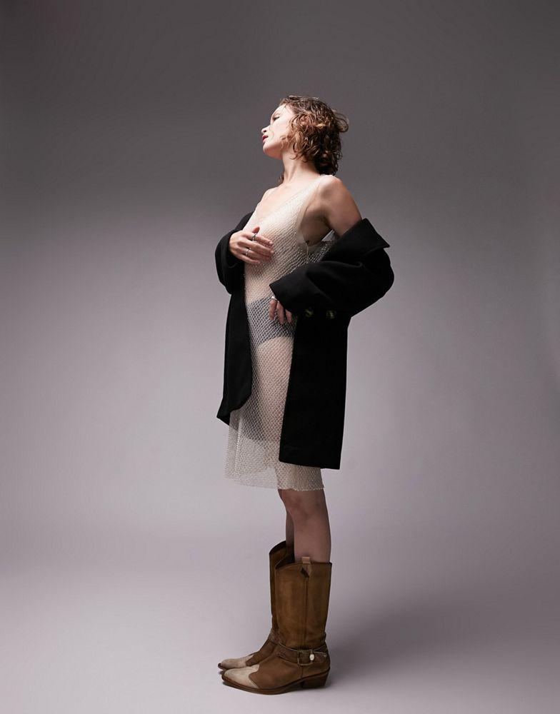 商品Topshop|Topshop double breasted short coat in black,价格¥453,第1张图片