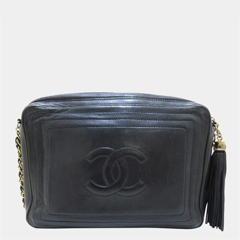 商品[二手商品] Chanel|Chanel Black CC Lambskin Leather Shoulder Bag,价格¥14983,第3张图片详细描述