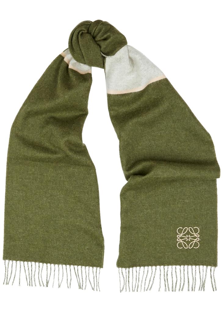 Two-tone logo wool-blend scarf商品第1张图片规格展示