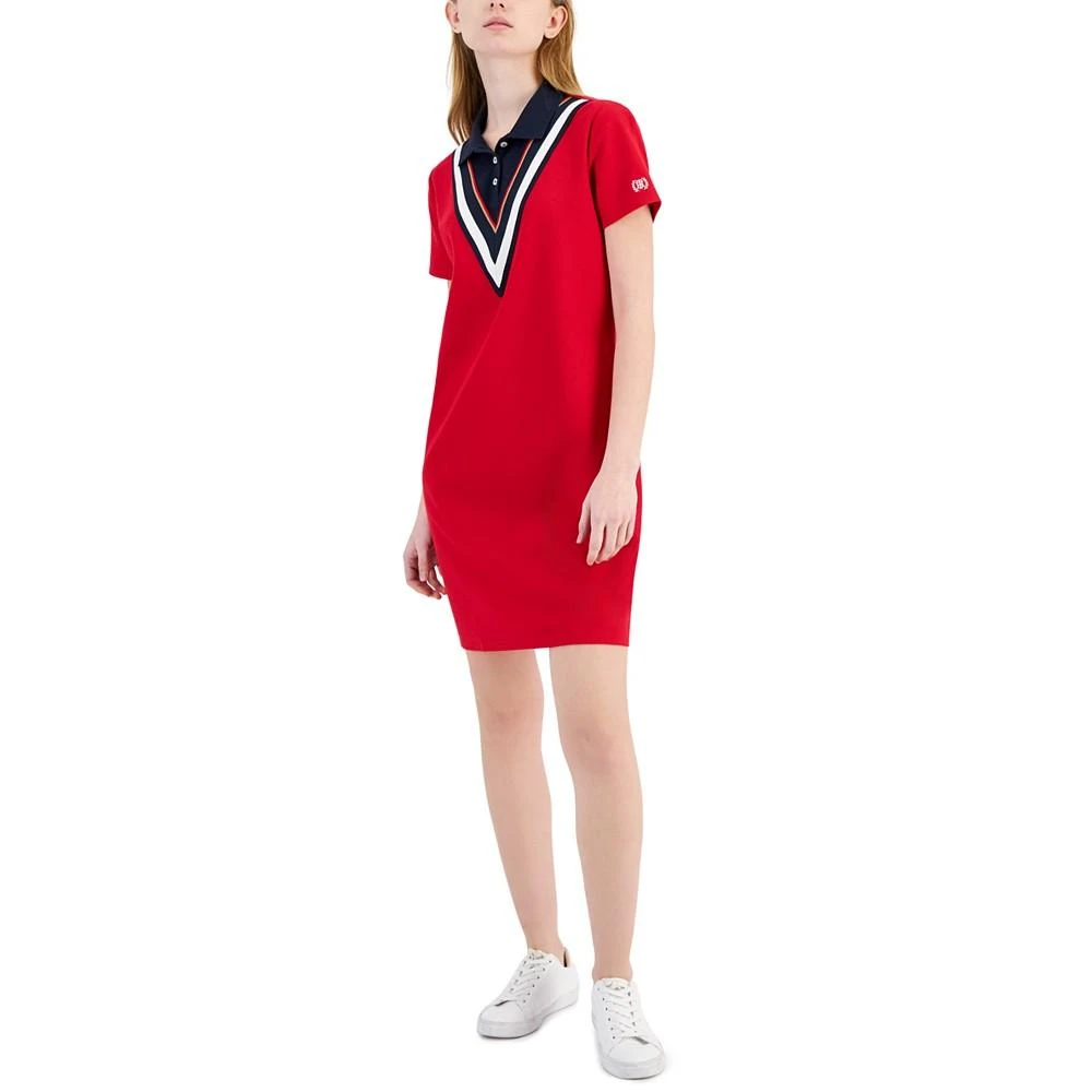 商品Tommy Hilfiger|Women's Chevron Colorblocked Polo Dress,价格¥373,第1张图片