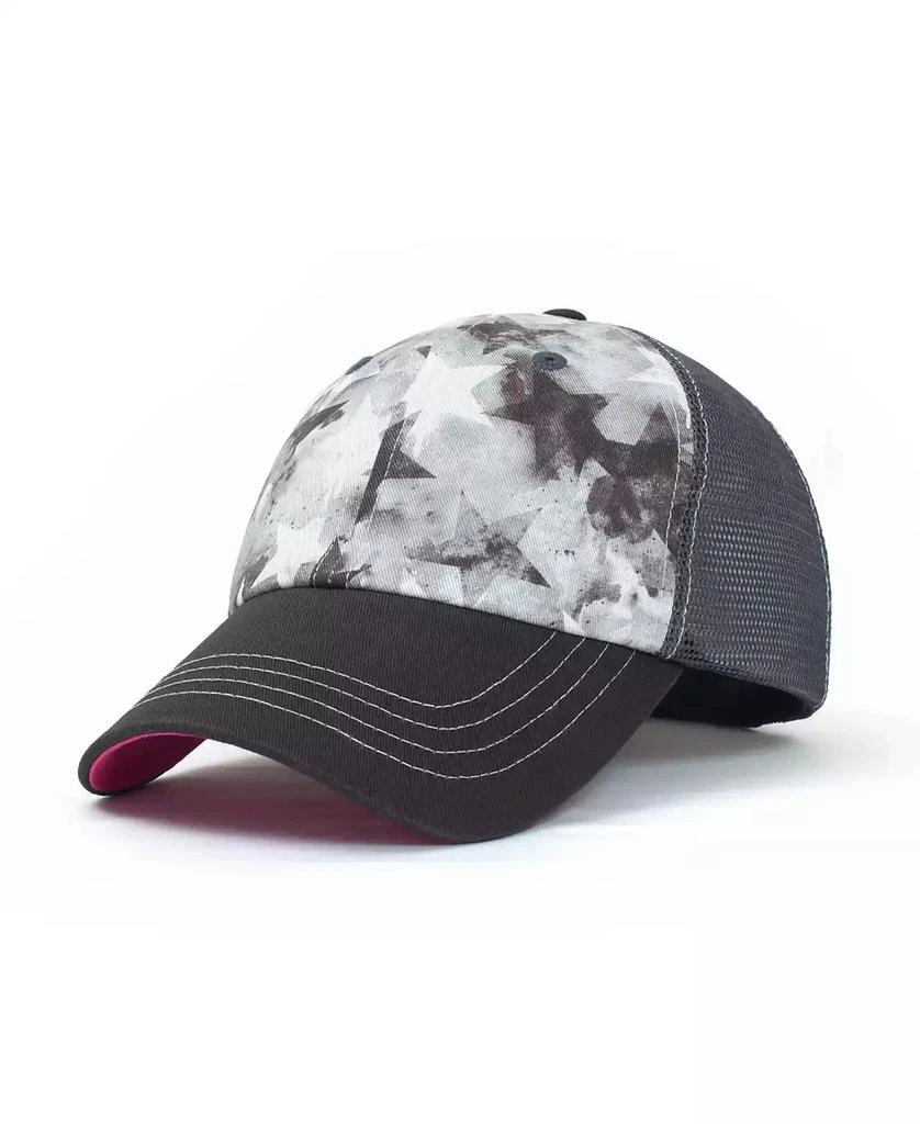 商品Shady Lady|Graffiti Lady Women's Adjustable Snap Back Mesh Black and White Star Trucker Hat,价格¥268,第1张图片