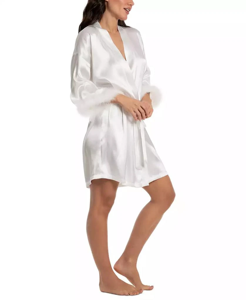 商品Linea Donatella|Women's Satin Feather-Trim Bride Robe,价格¥228,第3张图片详细描述