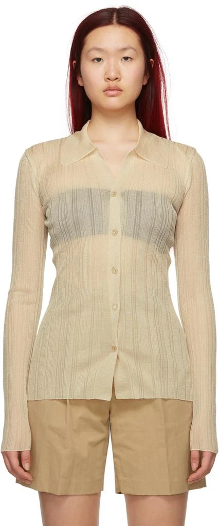 商品Low Classic|Beige Slim Sparkling Shirt,价格¥857,第1张图片