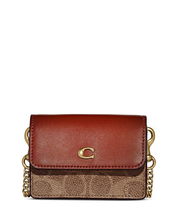 商品Coach|Half Flap Color Blocked Signature Canvas Card Case,价格¥714,第1张图片