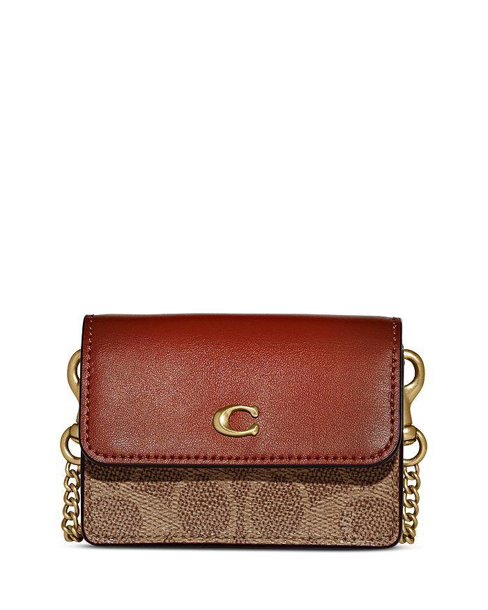 商品Coach|Half Flap Color Blocked Signature Canvas Card Case,价格¥693,第3张图片详细描述