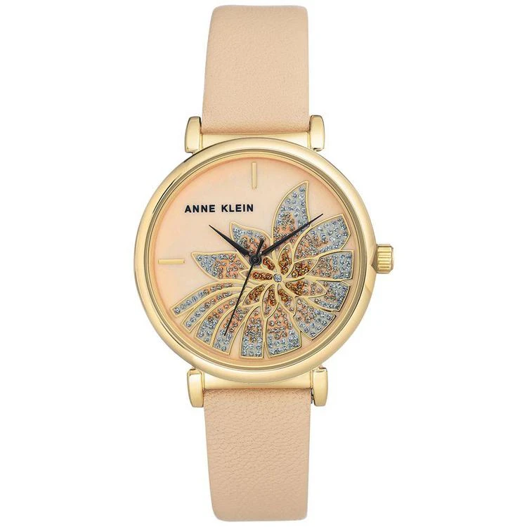 商品Anne Klein|Women's Blush Leather Strap Watch 36mm,价格¥241,第1张图片