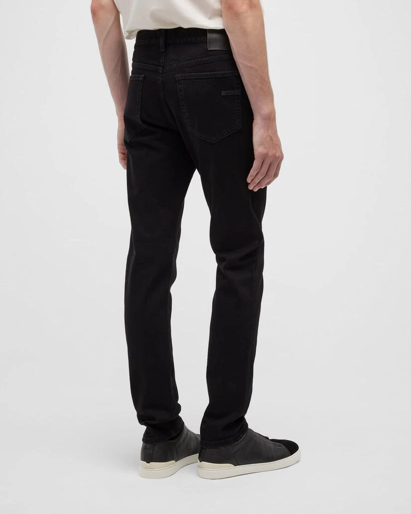 Men's 5-Pocket Black Wash Denim Jeans 商品