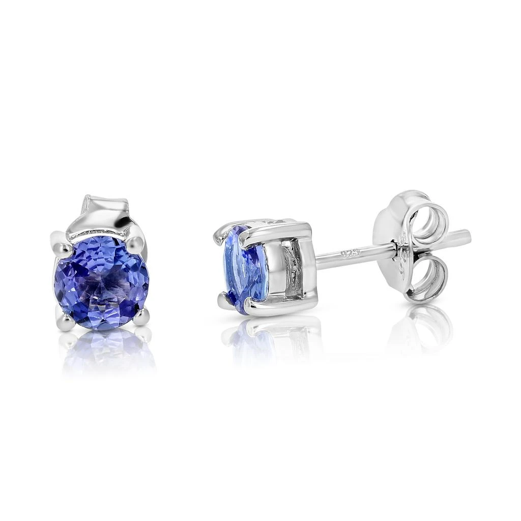 商品Vir Jewels|3/4 cttw Tanzanite Earrings .925 Sterling Silver Rhodium Round Prong Set,价格¥477,第2张图片详细描述