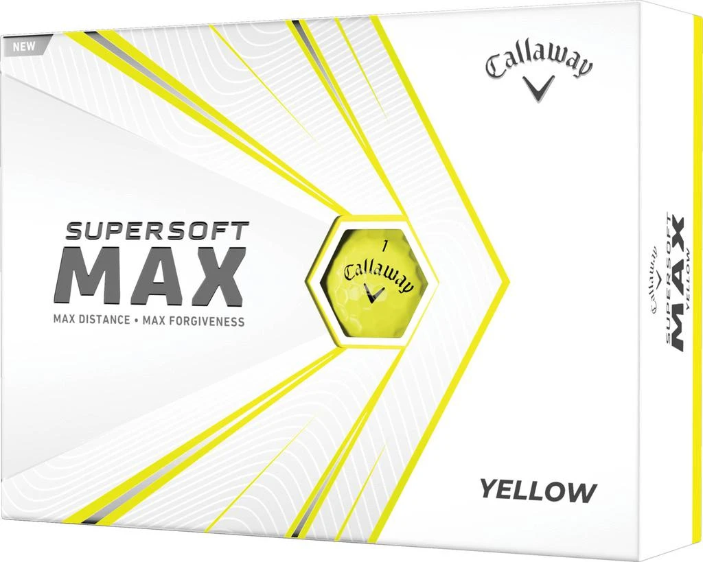 商品Callaway|Callaway 2021 Supersoft MAX Gloss Yellow Golf Balls,价格¥206,第1张图片