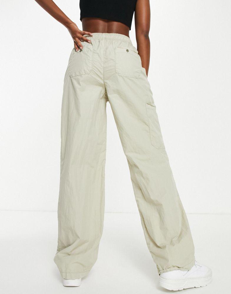 Topshop low rise casual cargo trouser with internal waistband branding in sage商品第2张图片规格展示