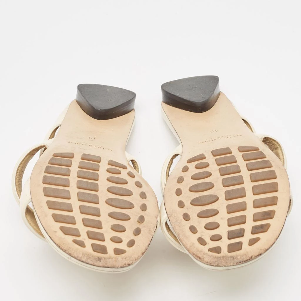 Bottega Veneta Cream Leather Strappy Slides Size 40 商品