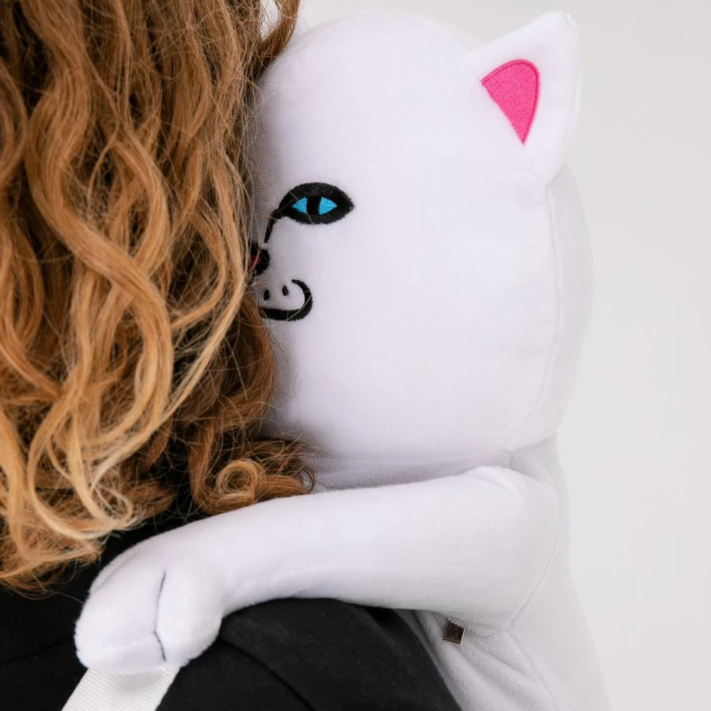 商品RIPNDIP|Lord Nermal Plush Backpack (White),价格¥267,第2张图片详细描述