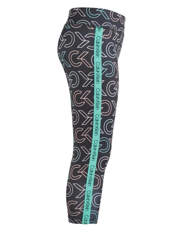 商品Calvin Klein|Girl's Logo-Print Capri Leggings,价格¥67,第3张图片详细描述