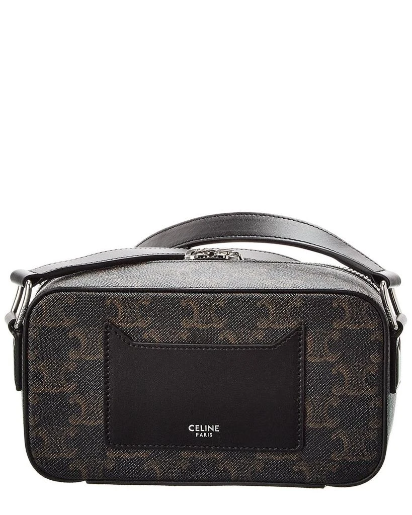 商品Celine|CELINE Mini Triomphe Canvas & Leather Messenger Box Bag,价格¥9423,第2张图片详细描述