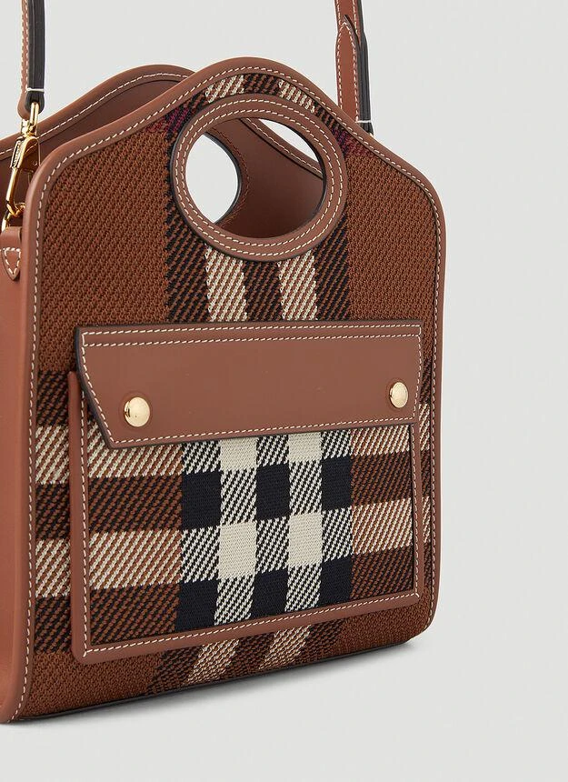 商品Burberry|Pocket Check Mini Shoulder Bag in Brown,价格¥13994,第5张图片详细描述