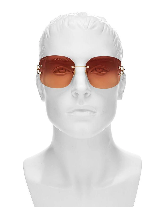 商品Cartier|Signature C Rimless Square Sunglasses, 60mm,价格¥9316,第3张图片详细描述
