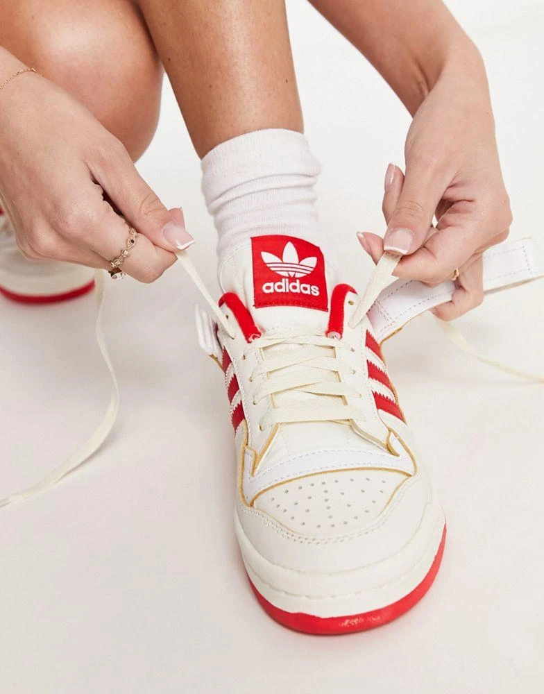 商品Adidas|adidas Originals Forum 84 low trainers in white and red,价格¥855,第1张图片