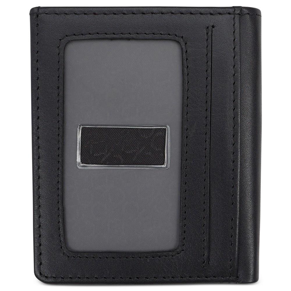 Men's Leather Colorblocked RFID Duofold Wallet商品第4张图片规格展示