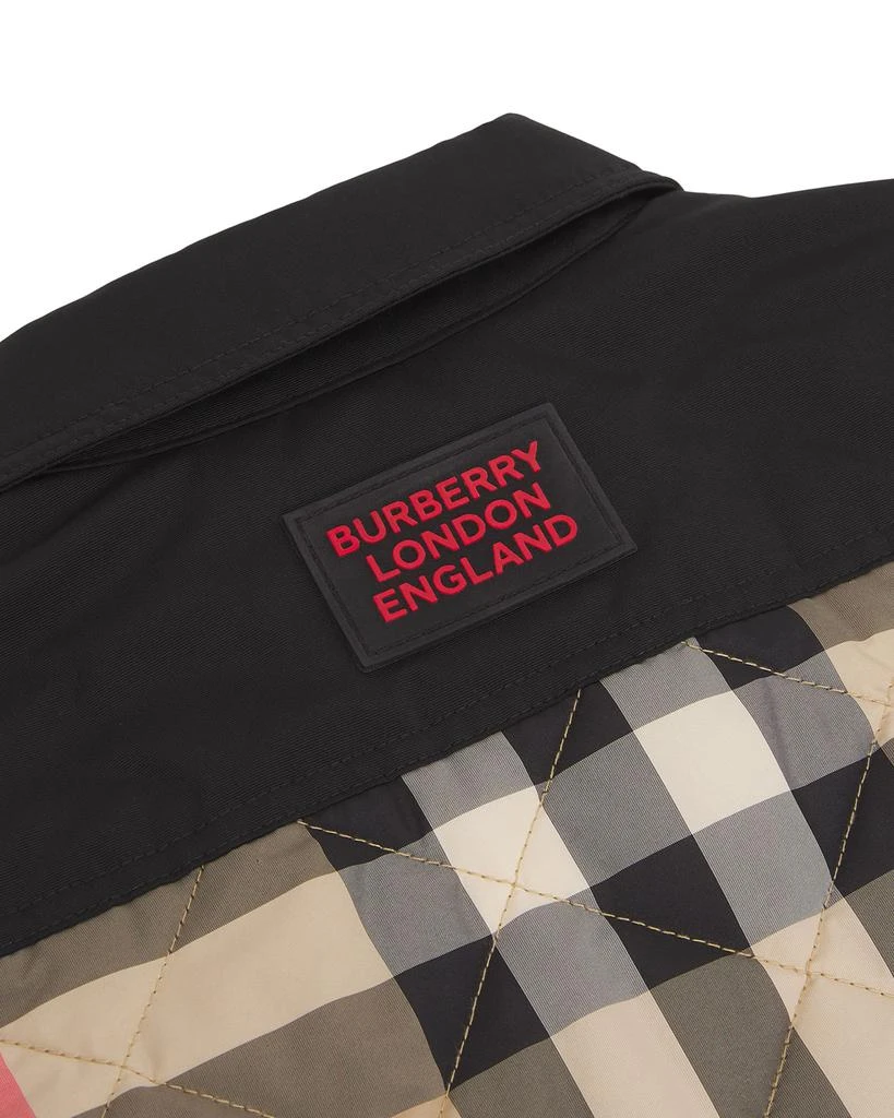 商品Burberry|Boy's Renfred Check Diamond Quilted Jacket, Size 12M-2,价格¥1458,第3张图片详细描述