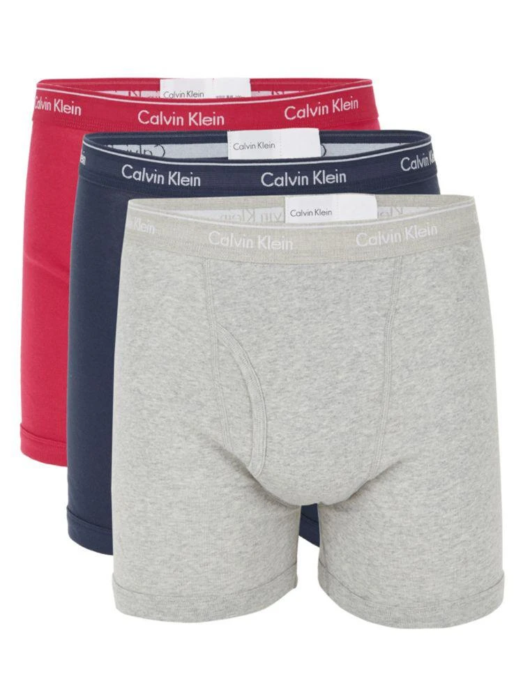 商品Calvin Klein|3-Pack Logo Cotton Boxer Briefs,价格¥188,第1张图片